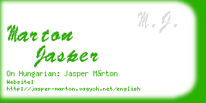 marton jasper business card
