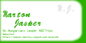 marton jasper business card